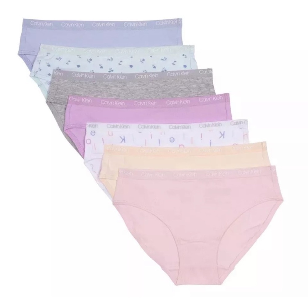 NWT Calvin Klein Underwear 7 pack Girls Bikini - size XL comfy stretch cotton
